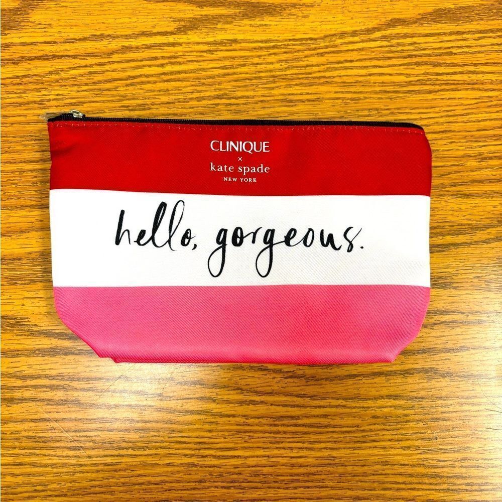Red and Pink Cosmetic Bag, limited edition, Clinique, and Kate Spade colab, NWOT